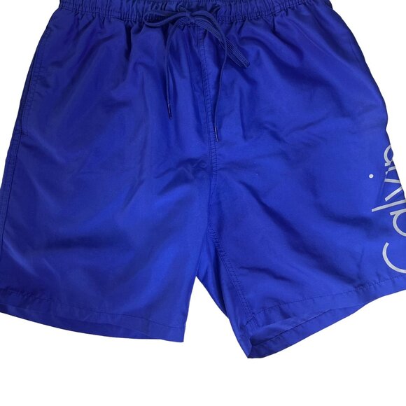 Calvin Klein Swim Shorts Mens Large Blue Mesh Brief Pockets Drawstring - Picture 4 of 11